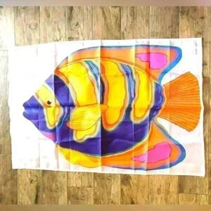 VTG AGC Inc Colorful Fish Orange Purple Tropical Fish Garden Flag 28.5x41